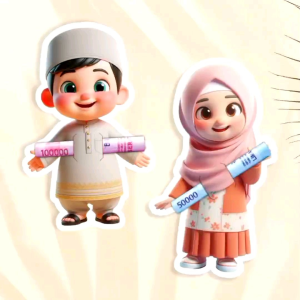1 Pack Amplop Karakter 3D Amplop Angpau Lebaran Isi 10 Pcs Amplop Karakter Gemoy Lucu