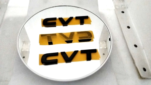 EMBLEM LOGO BAGASI TULISAN CVT HITAM DOFF ORIGINAL