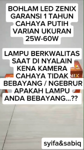 BOHLAM LED / LAMPU LED ORION ZENIX GARANSI 1 THN