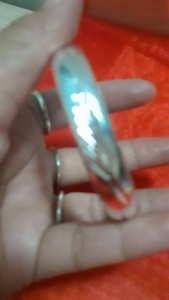 Bangle One Leafe Silver Cuff Bracelet with Leaf Engraving Open Design Fashion Accessory