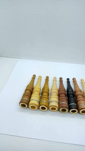 Pipa Once Cangklong Profil Bubut 9 cm Kayu Kelor Hitam Kemuning Gading Cendana Wangi Kelor Emas H54