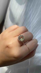 Nhẫn Vàng 14K Đính Đá Citrine và 38 Viên Kim Cương Tấm - MOON Jewelry