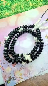 ❤️ INEZ CRAFT ❤️ Tasbih Tijani User Black Kombinasi Tulang T38
