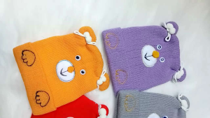 Topi rajut bayi lucu model pita karakter dan 0-1thn bahan sangat lembut