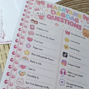 Kawaii Slambook 40/80 pages - Spiral bound - Cute animal illustrations - Pink cover - Personal journal - Good vibes theme