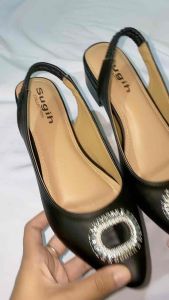 Flatshoes Mules Hells: Sepatu Balet Wanita Hak 3cm