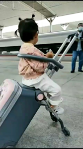 Koper Anak Koper Bayi Microfiber Stroller TSA Lock dengan Sandaran Stroller
