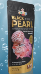 Okiki Black Pearl Maximum Red & Head Formula for Flower Horn Flowerhorn Fish Food - 100G