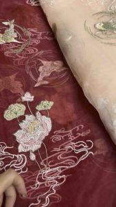 [ VẢI NAKI ] Voan Tơ Thêu Hoa Sen sang xịn lên đầm váy áo dàivv...khổ 1.5m( xem mô tả để biết rõ thêm sản phẩm)