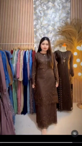 Gamis Elegan Vira Busui dengan Lengan Panjang Motif Floral untuk Wanita Muslimah M-L-XL-2XL-3XL