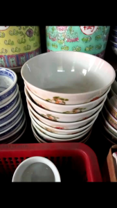 ถ้วยชามงานเซรามิคขนาดปากกว้าง4.5นิ้ว ลายองค์ซิ่ว และอักษรจีนซิ่ว