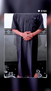 jubah tangan pendek pria dewasa embos ukuran M L XL XXL