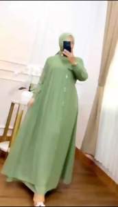 Dress terbaru lebaran 2024 viral kekinian dress wanita muslim 2023 abaya turki terbaru remaja fashion muslim wanita modern