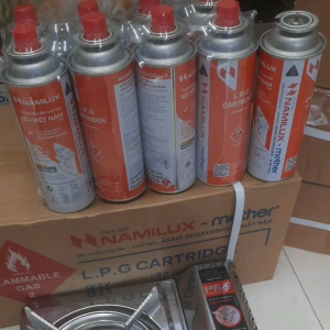 Thanh hương Q6. 8 lon gas đầy (2 lock) zin Namilux chính hãng dùng chung cho các bếp gas mini