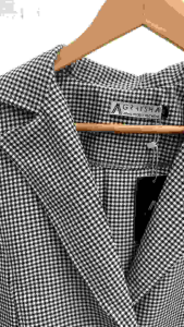 Long Coat Premium Best Seller Perempuan Motif Kotak Kotak Kecil Xavia Coat Black White