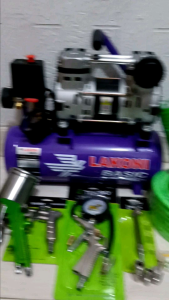 Kompresor High Speed LAKONI 0.75HP BASIC 550SLS|Paket TEKIRO Selang|Airduster|Inflator