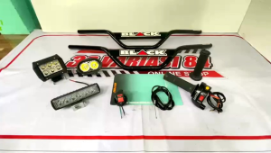 paket hemat stang monster plat hitam+gas spontan daytona 2tombol+lampu sorot led✓Gratis saklar lampu