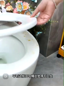 OHHDEER Toilet Lid Lifter Luxury Flower Adhesive Home Toilet Seat Lifter No Dirty Hands Toilet Lid Lifter 马桶提盖掀盖器
