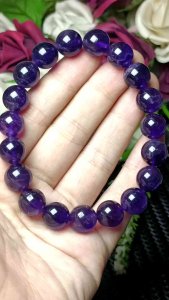 High Grade Purple Amethyst Bracelet 11mm+ 天然高货紫冰透体水晶手串 11mm+