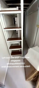 Loft bed with shelf customize singapore /helper room/helper loft bed/store room/unity