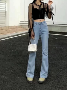 highwaist cutbray jeans wanita kekinian