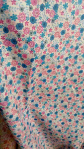 KAIN COTTON TETRON CORAK BUNGA 48INCI/FABRIC COTTON READY STOCK