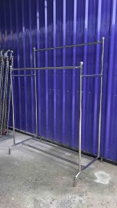 ราวต่างระดับ คานคู่ ความสูงหน้า 1.28 ม. สูงหลัง 1.68 ม. แถม‼️ล้อล๊อค 1 ชุด