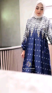 GAMIS MOTIF MAXMARA PREMIUM SHAKILA JUMBO (MLXL4L6L) GAMIS SERAGAM PENGAJIAN