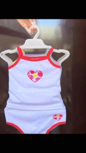 Terno Spaghetti Short Diaper White Spot for Baby Girl 0-4 Months Cotton