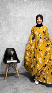 Gamis Jersey Lemonskin 1586: Ukuran dan Warna Beragam