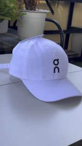 OC CAP Baseball Cap - White with Bold Black Logo Adjustable Strap Ventilation Design for Comfort & Style