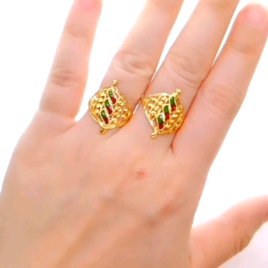 Cincin Design Indian Saiz 16 17 18.5 Emas 916 Yon Hing