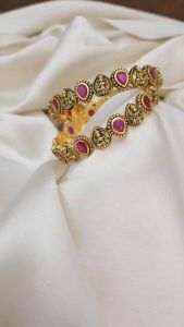 Lakshmi bangles with ruby stones