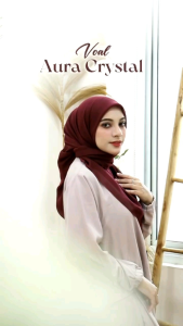 Hijab / Kerudung / Jilbab Segiempat Umama Scarf Voal Aura Crystal Pouch Logo UM Warna Lengkap Ukuran 110x110 cm