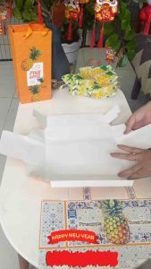 TDĐH_ SET 5 HỘP ĐỰNG BÁNH DỨA BÁNH  KẸO TẾT _MẪU : NỮ HOÀNG+ THANH NHÃ_25cm x 10.5cm x 5.5cm