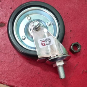 ล้อรถเข็น ลูกล้อ ล้อเฟอร์นิเจอร์ ล้อกระทะ 4 นิ้ว เกลียวชุบซิงค์ (แถมน็อต)