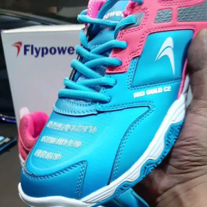 SEPATU BADMINTON FLYPOWER RIO GOLD C2 BLUE HOT PINK FLYPOWER