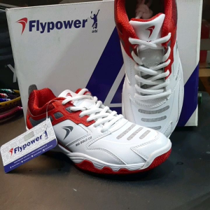 SEPATU BADMINTON FLYPOWER RIO GOLD C2 WHITE RED