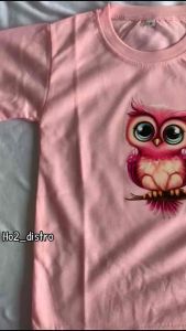 Kaos Oblong Anak Perempuan Usia 2-10 Tahun: Atasan Lengan Pendek Anak Cewek