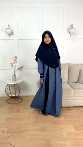 Gamis Lebaran Terbaru Set Hijab Berkah 165 Size S - Xxxl