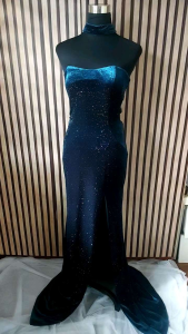 Teal elegant long evening formal gown- US size: 4