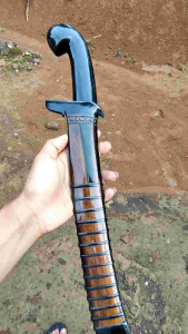 kopak rawing gagang tanduk kerbau sarung kayu Johar baja per 30 cm