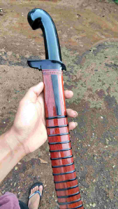 kopak rawing gagang tanduk KERBAU sarung kayu inghas panjang bilah 30 cm an