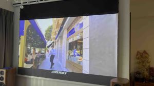 Telon 100” ALR PET Crystal CBSP Motorized Tab-Tensioned Screen (2 Year Warranty) - Available for drop down screen and floor raise screen