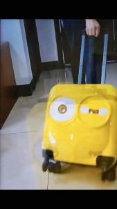 Yellow Cartoon 4d Emoji Sticker Trolley Case Suitcase Pc Abs Luggage Travel Beg Bagasi