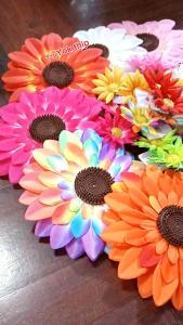 กิ๊บดอกไม้ (เซต2ชิัน) เครื่องประดับทองกวาว ต่างหูหนีบ  ดอกไม้ติดผม กิ๊บทองกวาง สีสวย โดดเด่น เห็นชัด สีสันสะดุดตา