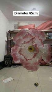 Bunga Peony Bunga Hiasan Kain Organdi Model Bunga Peony Dekorasi Pelaminan diameter 45cm