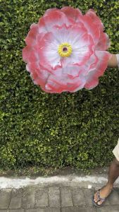 Bunga Peony Bunga Hiasan Kain Organdi Model Bunga Peony Dekorasi Pelaminan diameter 55cm