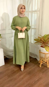 NIKITA Dress Gamis Crinkle Premium / Busana Muslim / Dress Wanita Tali Samping Terbaru