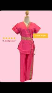 ชุดสปา ชุดยูนิฟอร์ม ชุดพนักงานต้อนรับ ชุดพนักงานต้อนรับ ชุดทำงาน ชุดสปาลายไทย